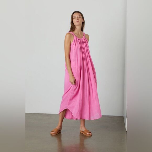 NWOT Velvet By Graham & Spencer Reese Cotton Gauze Maxi Dress - Picture 1 of 4